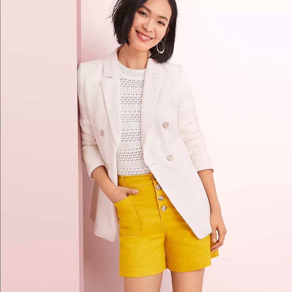 LOFT White Linen Blazer